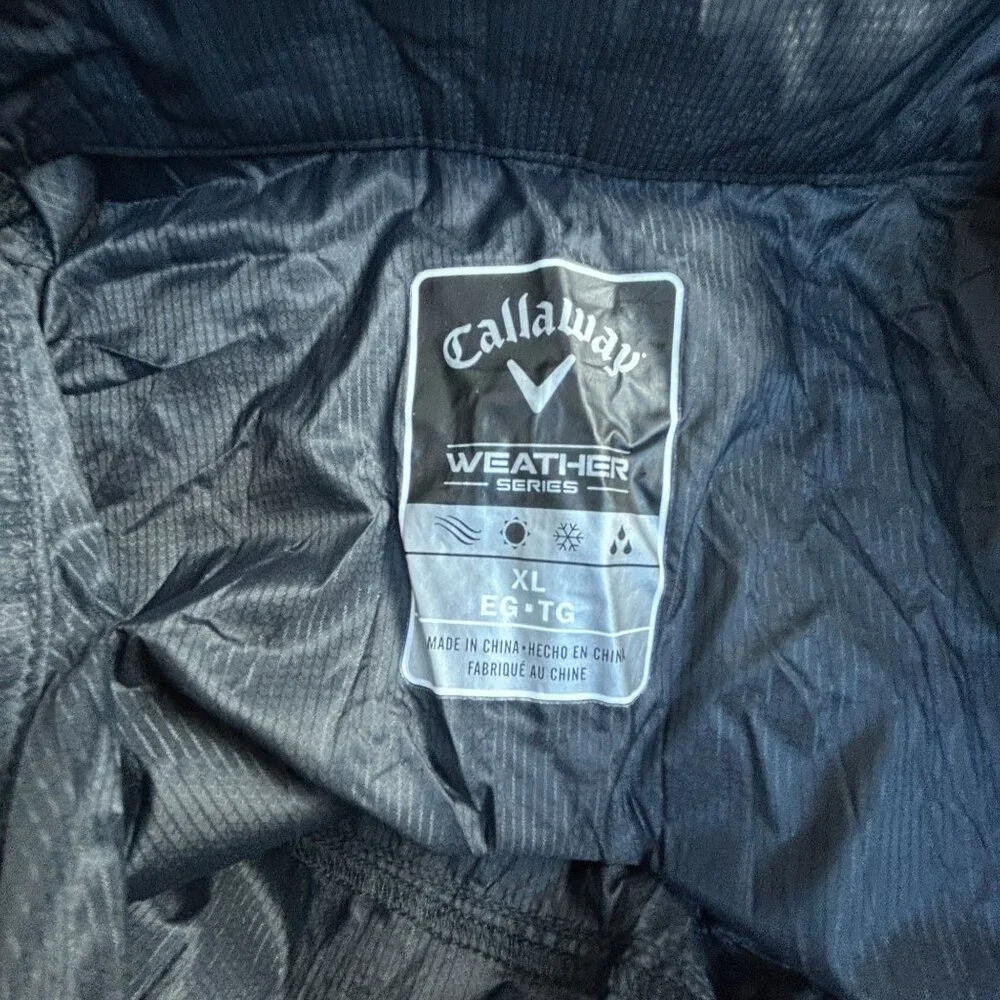 Callaway Weather Series Mens Black Full-Zip Lightweight Windbreaker Jacket XL
